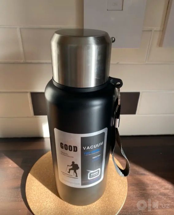 Termos GOOD 2000ml Qora – Issiq ushlaydigan termos