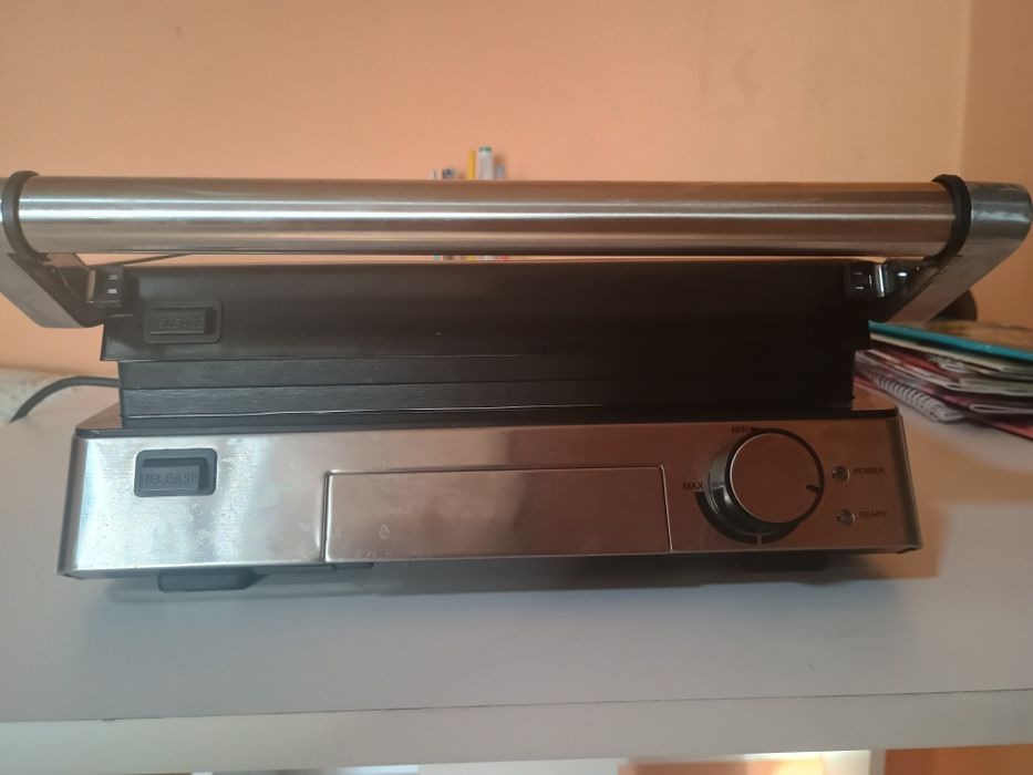 Grill electric SilverCrest SKGE 2000 C3, 2000 W, 29x26cm, inox, cu placi detasabile
