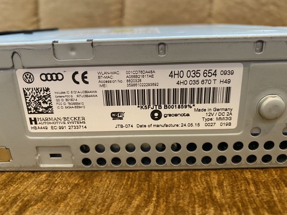 Touch pad / Multimedia / MMI Audi A8 4H D4 2010-2017