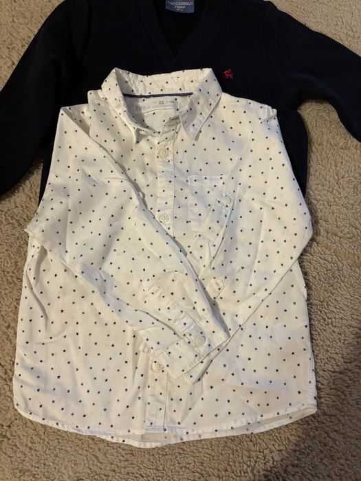 Set cardigan cocodrilo si camasa zara