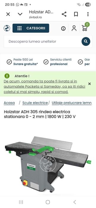 Masina de îndreptat și rindeluit la grosime