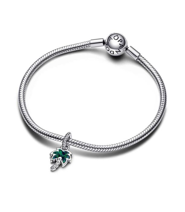 Set Talisman Palmier verde opalescent si cercei