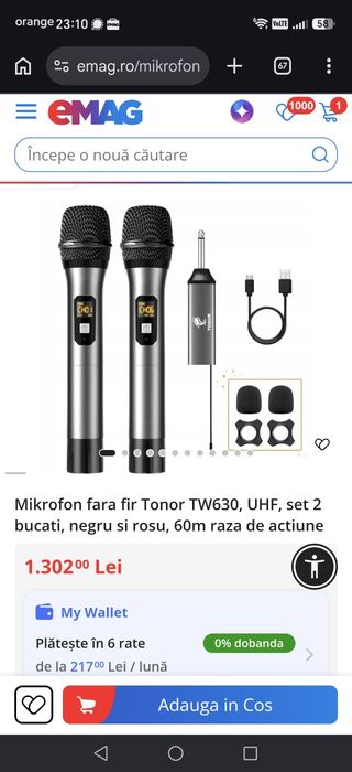 Set 2 microfoane wireless Tonor