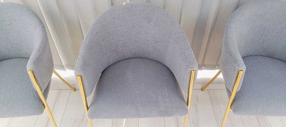 Scaun nou gri cu auriu