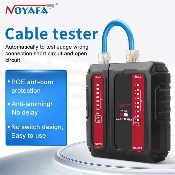 Тестер сетевого кабеля Noyafa NF-466, Lan tester, Ethernet, RG-45