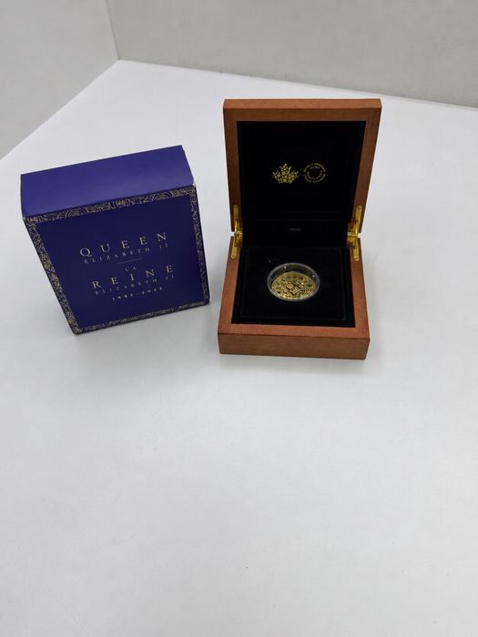 Monedă Aur 24K 250$ Canada Coroana Imperială 2022 – Cu 3 Certificate Originale (Aur, Diamante, Smaralde)