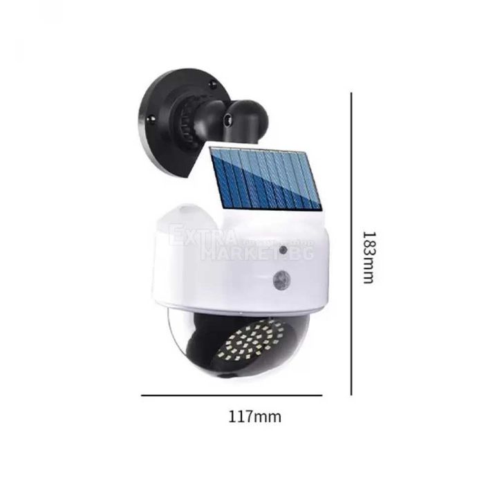 Водоустойчива 38+1 led соларна фалшива камера лампа с дистанционно