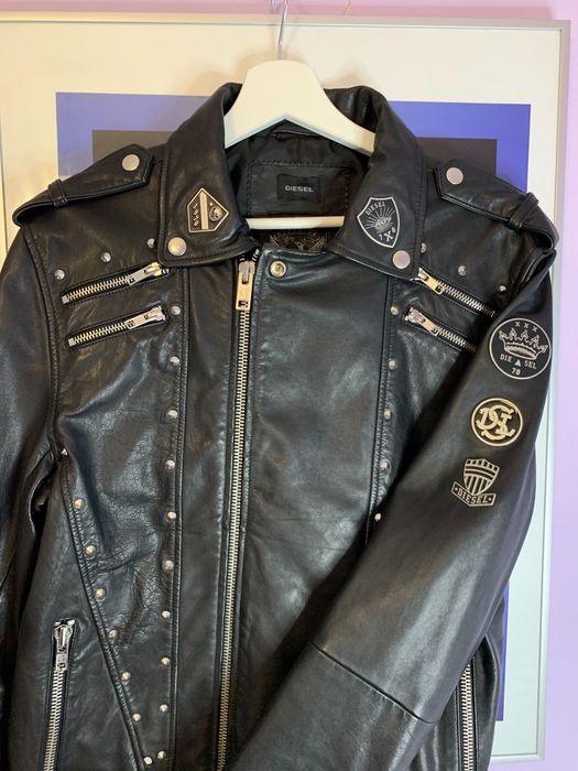 Diesel Leather Biker Jacket Кожено Яке