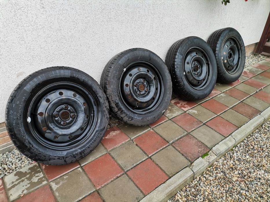 Jante Oțel 4x100  r15 +Anvelope vara 175/65r15