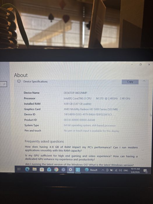 Acer Лаптоп Intel i3 / 4GB RAM – идеален за интернет и офис