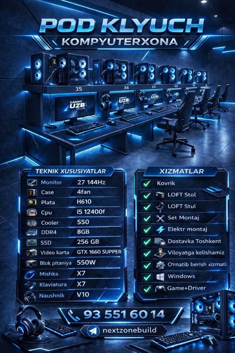 POD klyuch kompyuterxona 1 yil garantiyasi bor