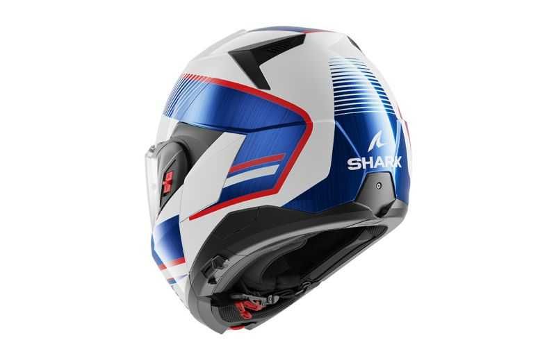 Модуларна Отваряема мото каска за мотор SHARK OXO SIKTER /White / Blue