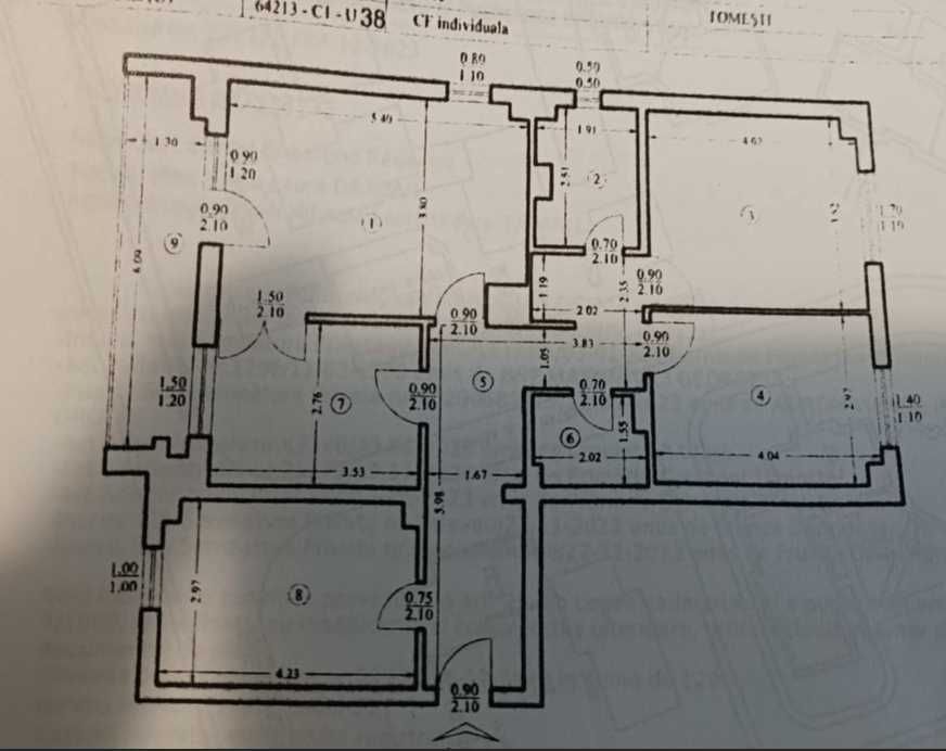 Apartament 4 camere – Tomesti, strada principală – Etaj 2 – 98 mp