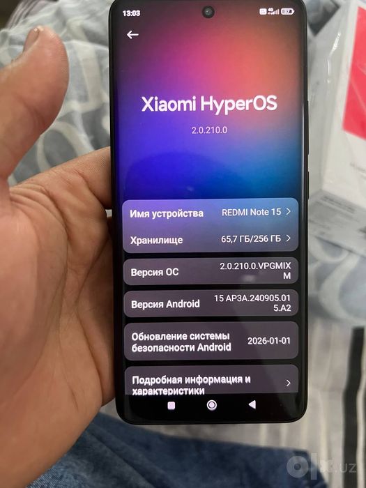 Redmi Note 15 8/256GB imei Otgan Karopka Dok Full