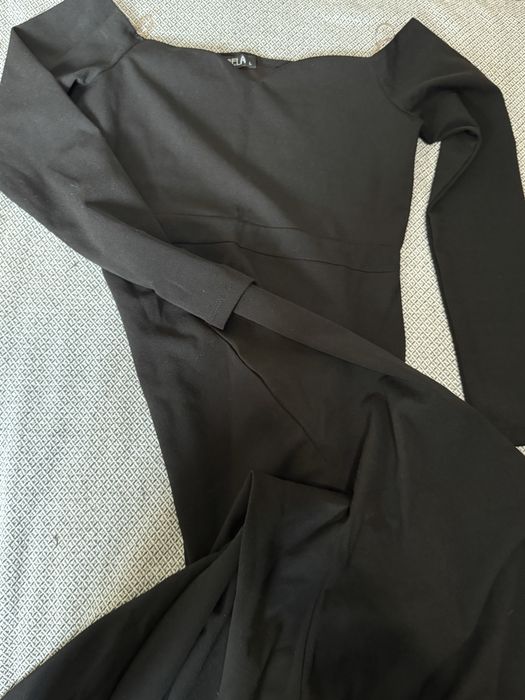 Вечернее платье черное в пол рыбка