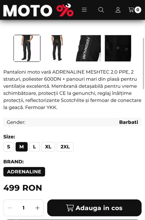 Pantalonii moto de vară Adrenaline Meshtec 2.0 S