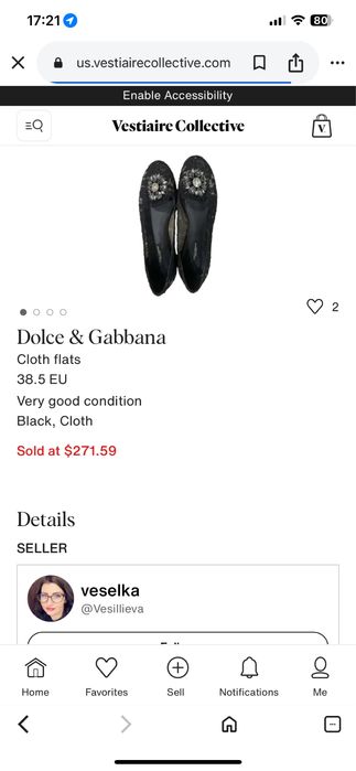 Продаються балетки dolche g gabanna