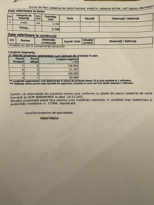 Teren intravilan 2.709 MP – Sighetu Marmatiei – STR. DOBOIEȘ