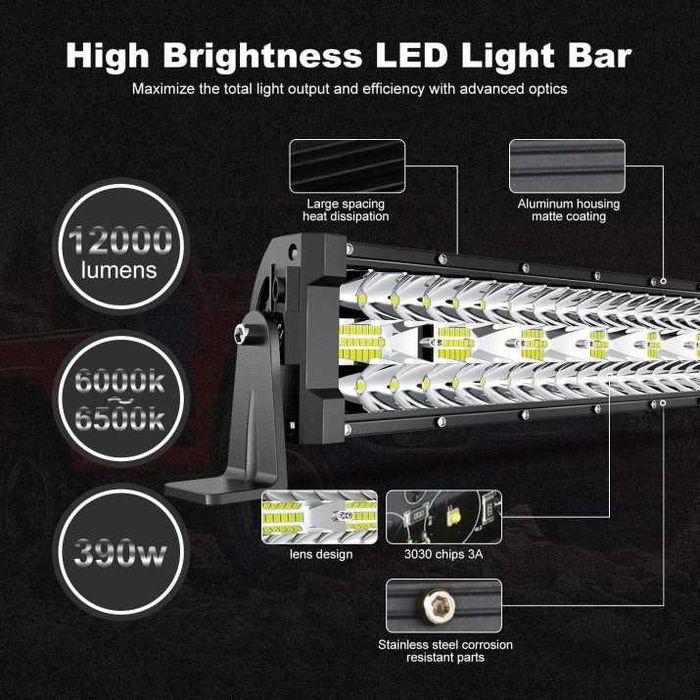 81см 585W 9D LED Bar триредов комбиниран прожектор 12000lm 12V 24V IP67