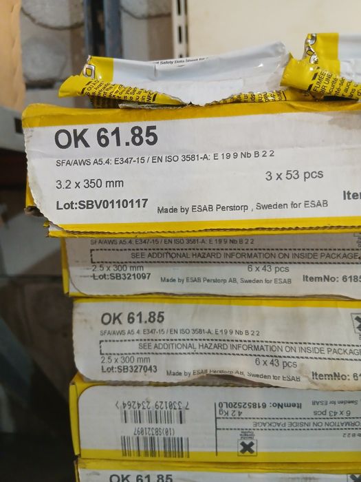 Electrozi Esab OK 63,35 Inox E 316-15 la 1.700 kg