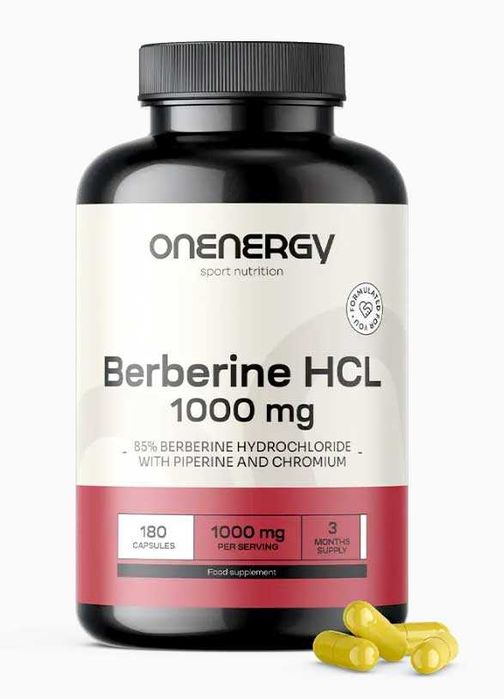 Berberina HCL 1000 mg - cu piperina si crom, 180 capsule
