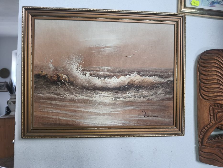 Tablou pictat pe placaj cu semnătură