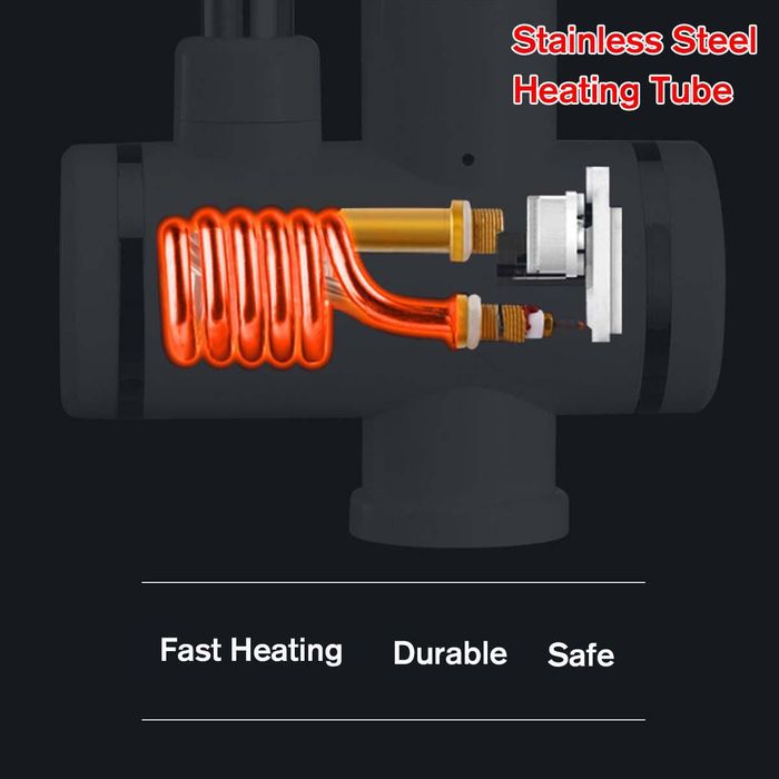 Бойлер нагревател за вода с душ за стена плот баня тип Delimano юнга