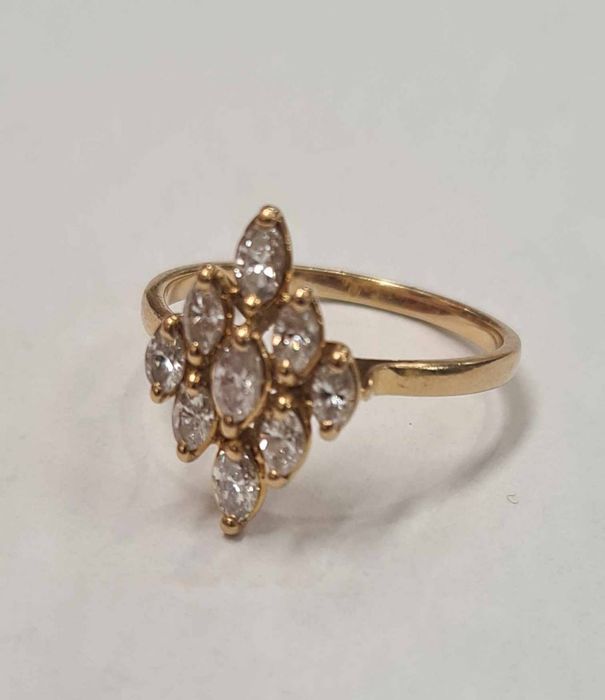 Inel din aur galben 18k, cu diamante naturale, IAU759