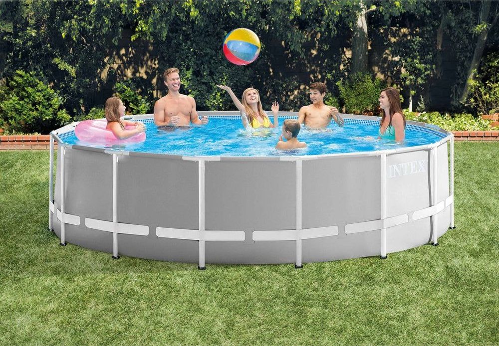 Каркасный бассейн 457×122 INTEX прямоугольный басейн стойка бассейн