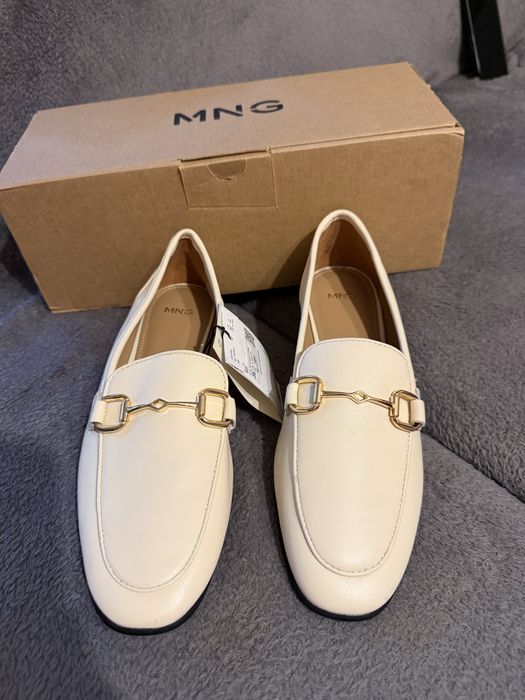 Мокасини Mango естествена кожа