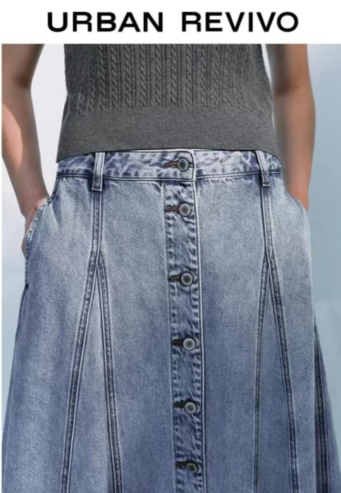 Брендовая джинсовая юбка URBAN REVIVO