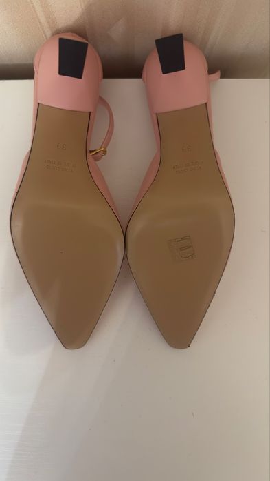 Pantofi roz pudră Bianca Di  din piele naturală – NOI – mărimea 39