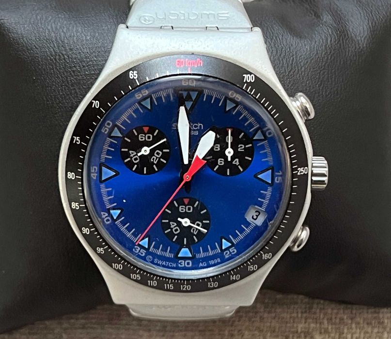 Ceas Swatch Irony Chronograph 1998  cadran albastru 39mm Swiss Made