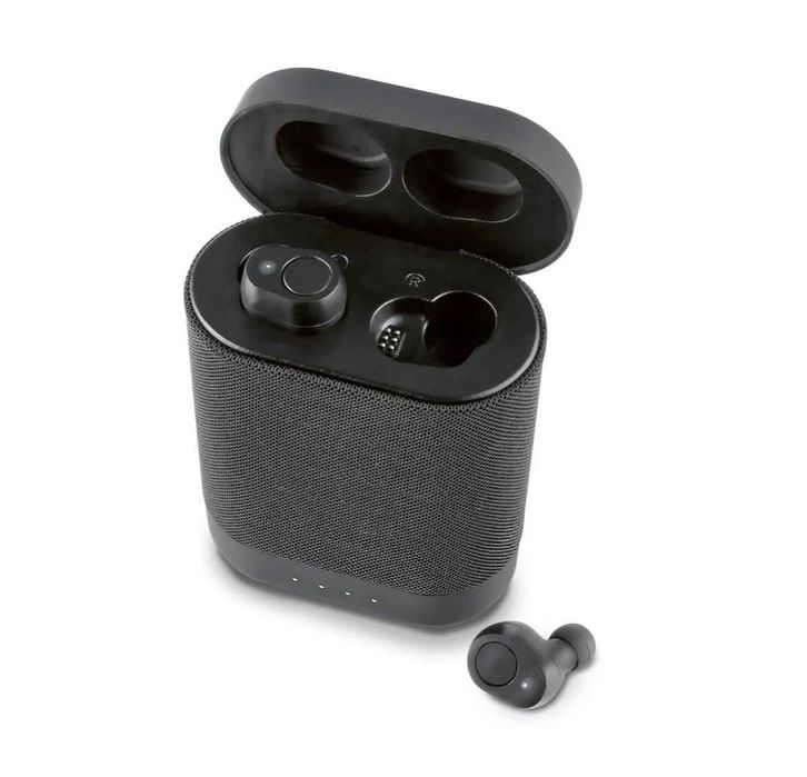 Căști in-ear 2 în 1 CU BOXĂ DIFUZOARE wireless, noi realizate Germania