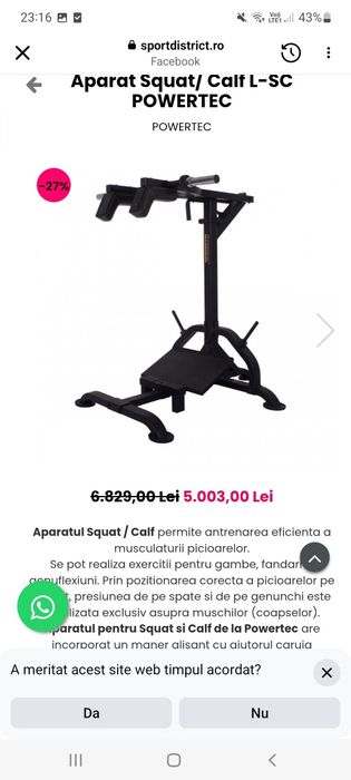 Aparat picioare gambe powertec
