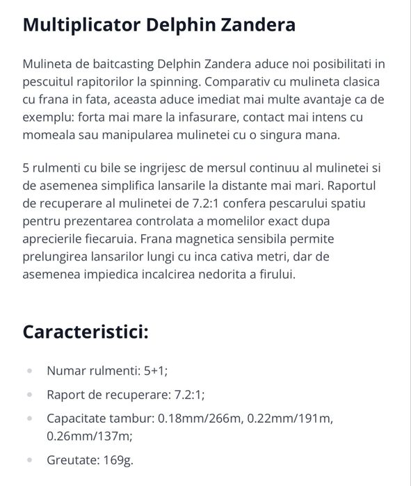 Combo Delphin Zandera Baitcasting