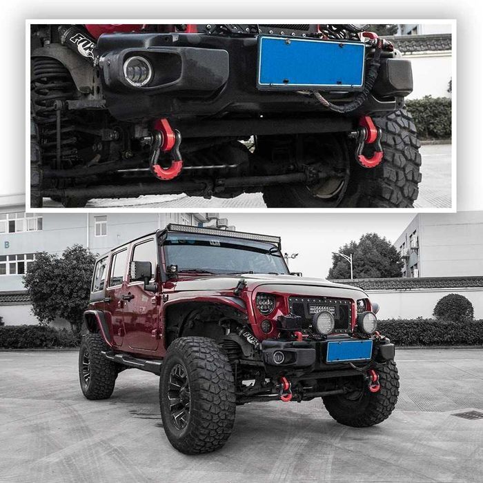 Set 2 Ochete 3/4 cu Protecții – 4,75T, Negru cu Roșu