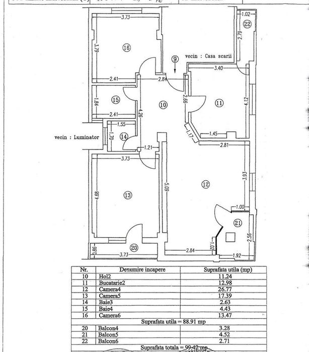 Apartament 3 camere cu 3 balcoane loc de parcare bloc nou Compozitoril