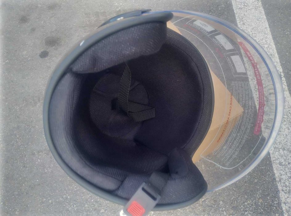 Шлем, каска за мотор скутер мотопед с визьор FYZE сива, черна,