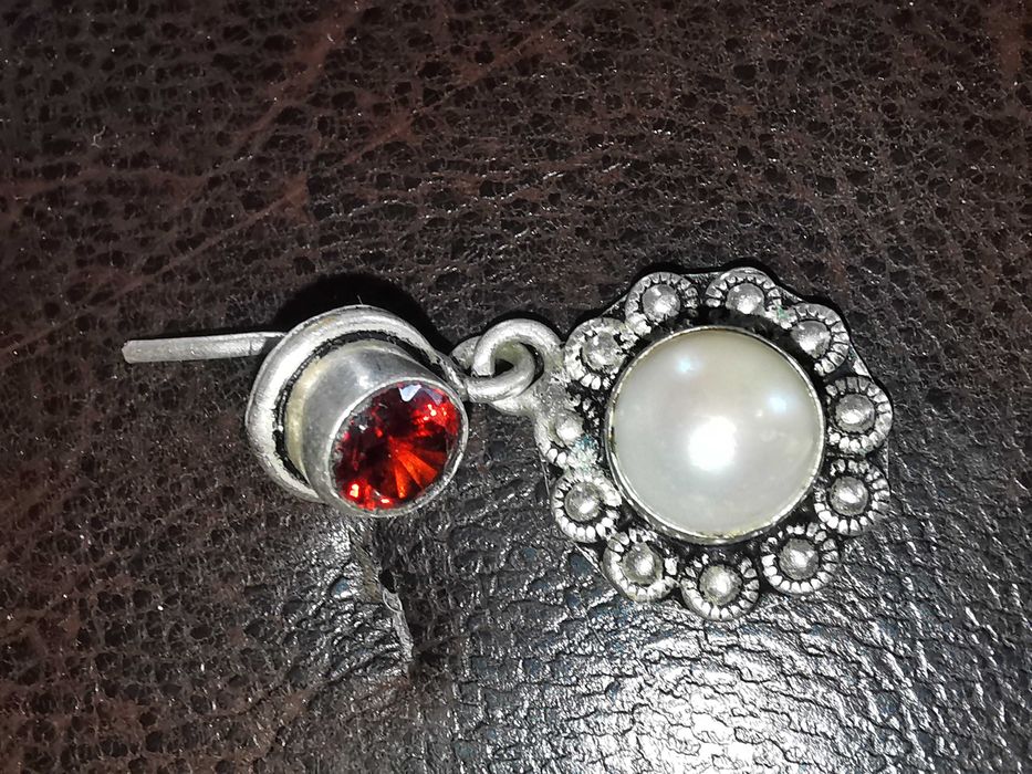 Cercei din argint, citrine și perla naturala, unicati