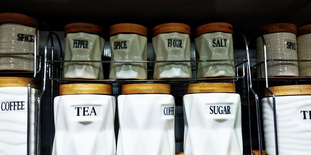 Банка керамическая для хранения с бамбуковой крышкой 7 шт