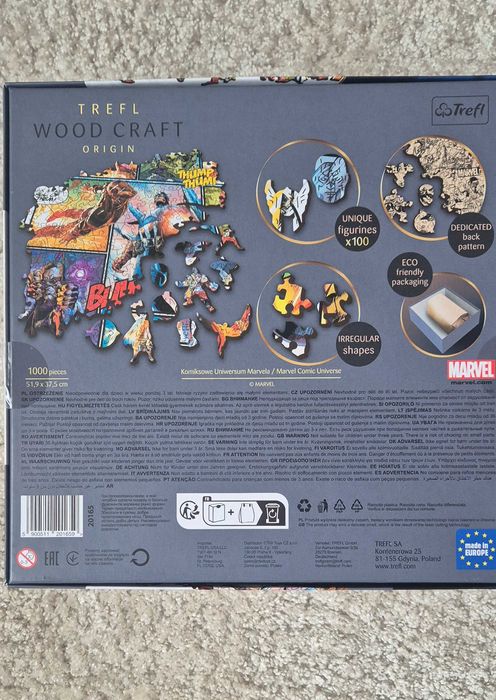 Дървен пъзел Вселената на Марвел 1 000 части