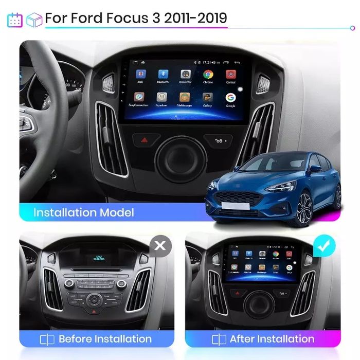 Navigatie Android Ford Focus 3 model Tesla Waze USB Wi-Fi YouTube