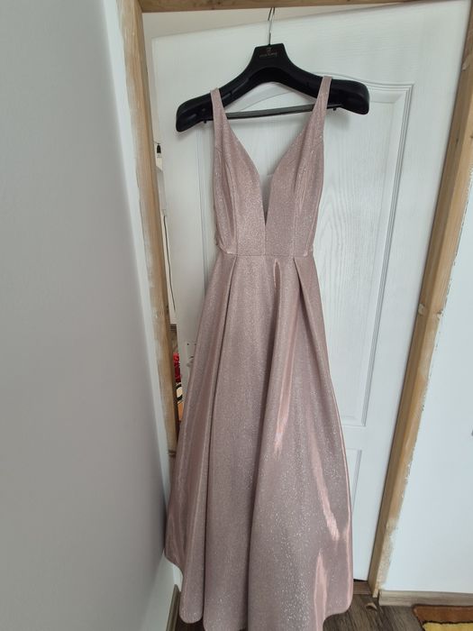 Rochie ocazie roz pudra, marimea s