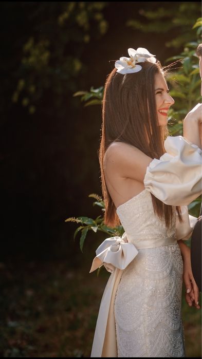 Rochie mireasa cu trena detas