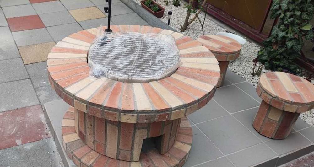 VATRĂ PENTRU CEAUN – STIL RUSTIC  (model mic, formă rotundă)