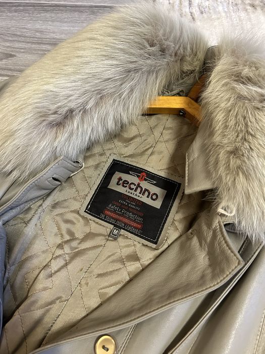 Плащ демисезонный кожаный