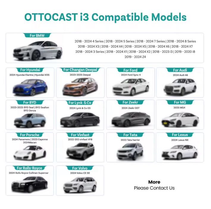 OTTOCAST Android 13 AI Box for BMW Wireless CarPlay BMW ID6 ID7 ID8