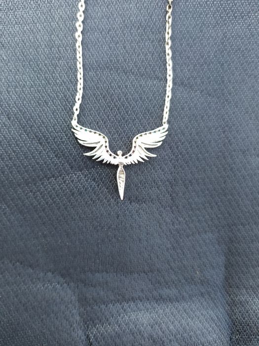 Сребърен медальон/колие с камъчета