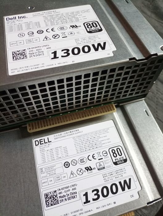2× Dell 1300W Server PSU – за части / ремонт (DPS-1300HB, D1300EF)